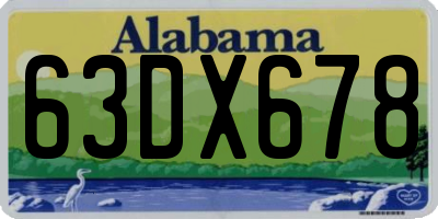 AL license plate 63DX678