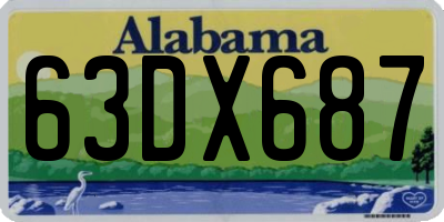 AL license plate 63DX687