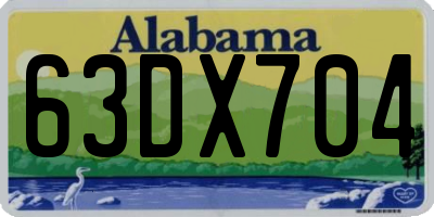AL license plate 63DX704