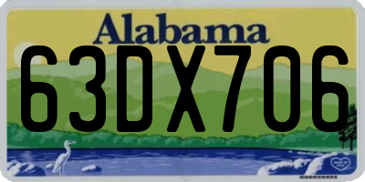 AL license plate 63DX706
