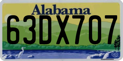 AL license plate 63DX707