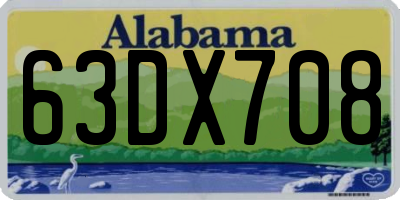 AL license plate 63DX708