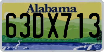AL license plate 63DX713