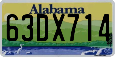 AL license plate 63DX714