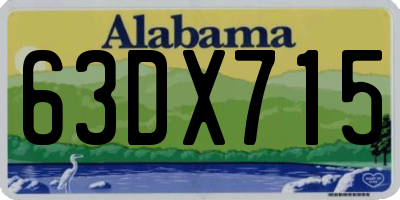 AL license plate 63DX715