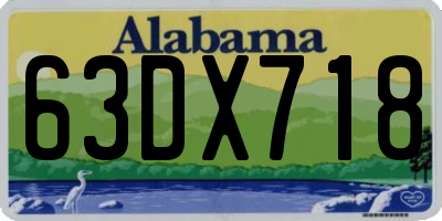 AL license plate 63DX718