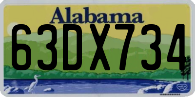 AL license plate 63DX734