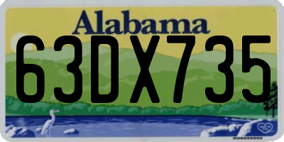 AL license plate 63DX735