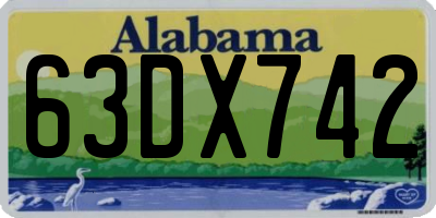 AL license plate 63DX742