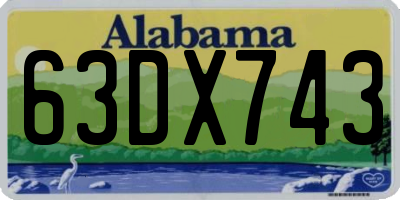 AL license plate 63DX743