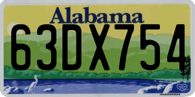AL license plate 63DX754