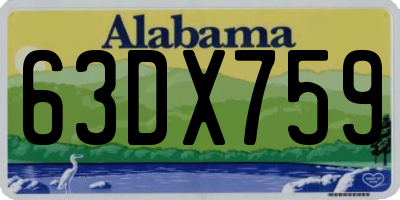 AL license plate 63DX759