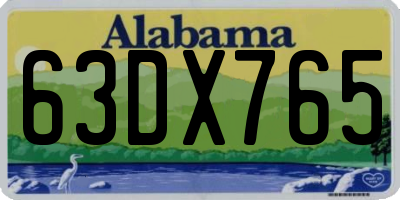 AL license plate 63DX765