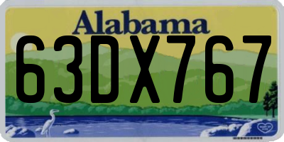 AL license plate 63DX767
