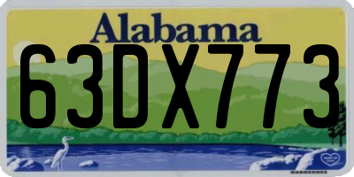 AL license plate 63DX773