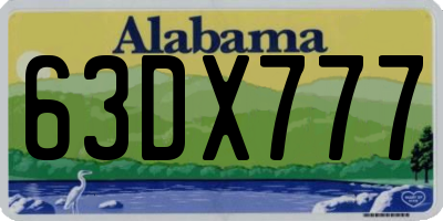 AL license plate 63DX777