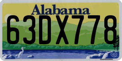AL license plate 63DX778