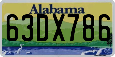 AL license plate 63DX786