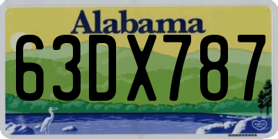 AL license plate 63DX787