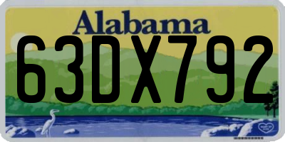 AL license plate 63DX792