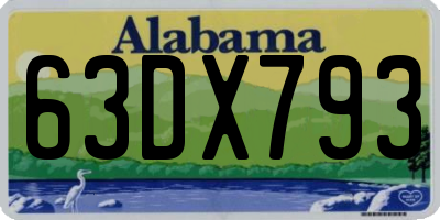 AL license plate 63DX793