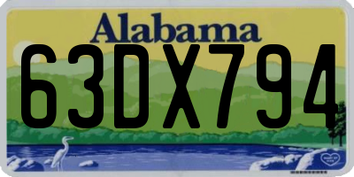 AL license plate 63DX794