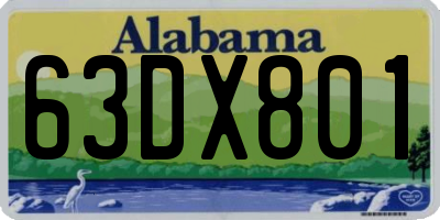 AL license plate 63DX801