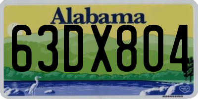 AL license plate 63DX804