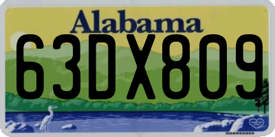 AL license plate 63DX809