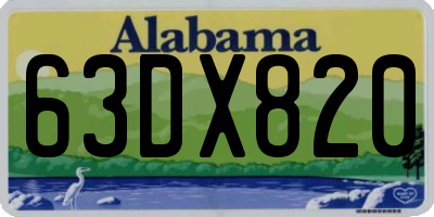 AL license plate 63DX820
