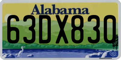 AL license plate 63DX830