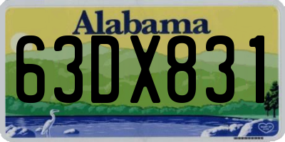 AL license plate 63DX831