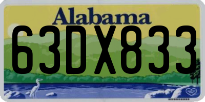 AL license plate 63DX833
