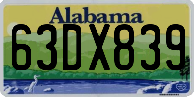 AL license plate 63DX839