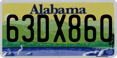 AL license plate 63DX860