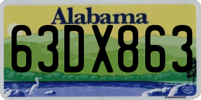 AL license plate 63DX863