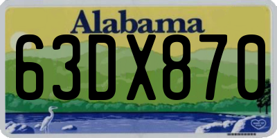 AL license plate 63DX870