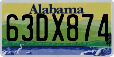 AL license plate 63DX874