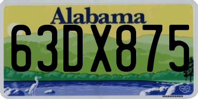 AL license plate 63DX875