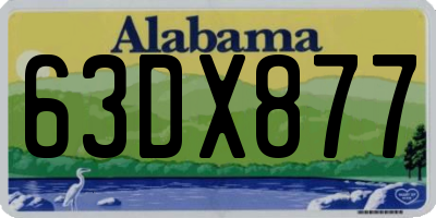 AL license plate 63DX877