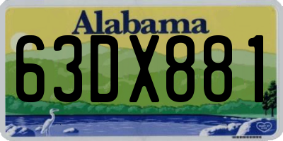 AL license plate 63DX881