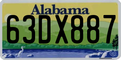 AL license plate 63DX887