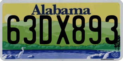 AL license plate 63DX893