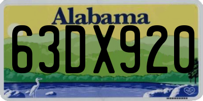 AL license plate 63DX920