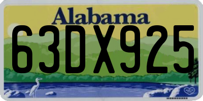 AL license plate 63DX925