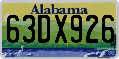 AL license plate 63DX926