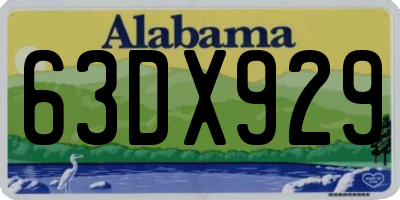 AL license plate 63DX929