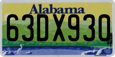 AL license plate 63DX930