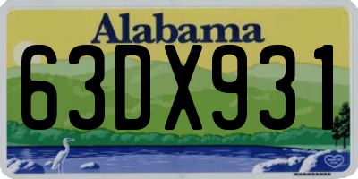 AL license plate 63DX931