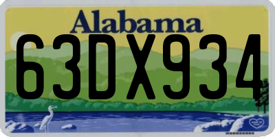 AL license plate 63DX934